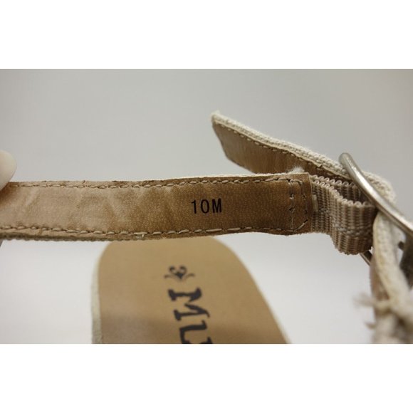 Mudd Beige Woven Casual Buckle Platform Wedge Heel Sandals Shoes Women's 10 M - Picture 3 of 11